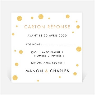 Carton réponse mariage fêtons mes amis, fêtons!