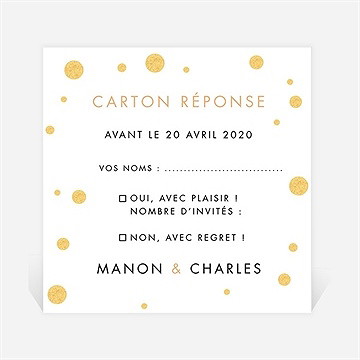 Carton réponse mariage fêtons mes amis, fêtons!
