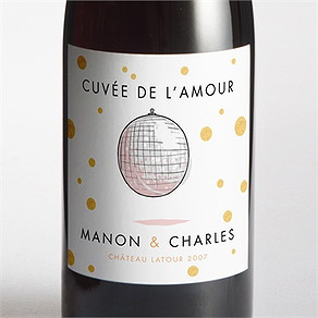 Etiquette de bouteille mariage fêtons mes amis, fêtons!