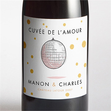 Etiquette de bouteille mariage fêtons mes amis, fêtons!