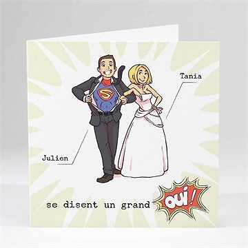 Faire-part mariage le super héros dit oui!