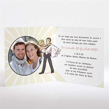 Faire-part mariage le super héros dit oui! - Intérieur du faire-part