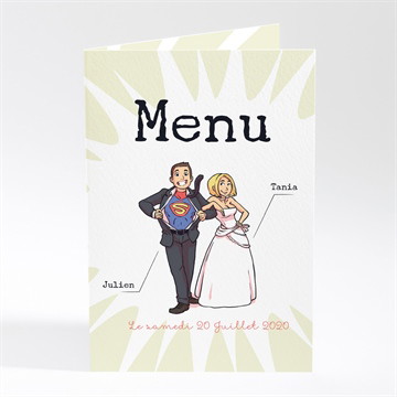 Menu mariage le super héros dit oui!