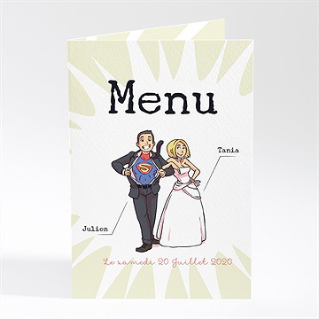 Menu mariage le super héros dit oui!
