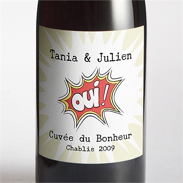 Etiquette de bouteille mariage le super héros dit oui!