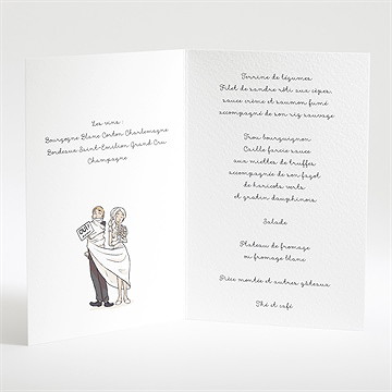Menu mariage mariage original en humour - Menu ouvert