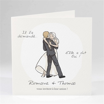 Faire-part mariage mariés illustrés