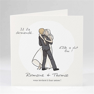 Faire-part mariage mariés illustrés
