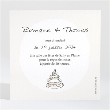 Carton d'invitation mariage mariés illustrés