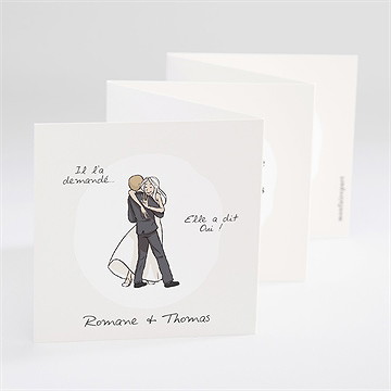 Remerciement mariage mariés illustrés