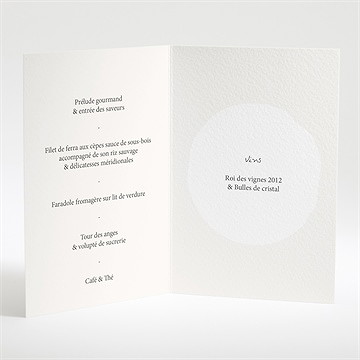 Menu mariage mariés illustrés - Intérieur du menu