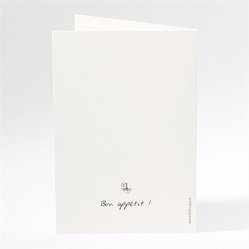 Menu mariage mariés illustrés - Dos du menu