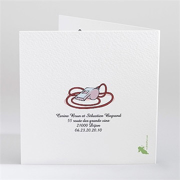 Faire-part mariage humour et rugby - Dos du faire-part