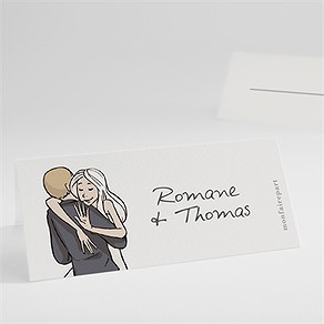 Marque-place mariage mariés illustrés