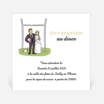 Carton d'invitation mariage humour et rugby