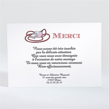 Remerciement mariage humour et rugby - Dos du faire-part