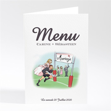 Menu mariage humour et rugby accordéon