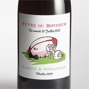 Etiquette de bouteille mariage humour et rugby