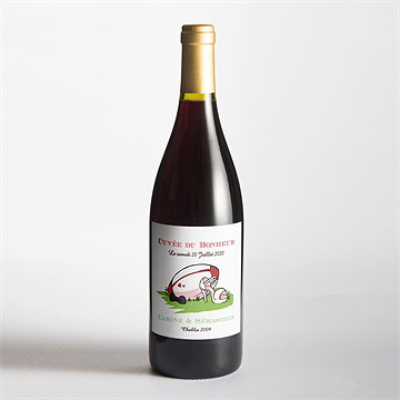 Etiquette de bouteille mariage humour et rugby - Mise en situation