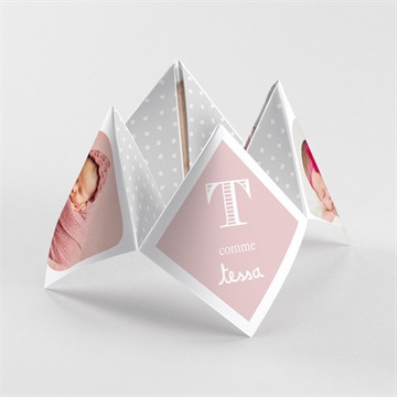 Faire-part naissance cocotte rose