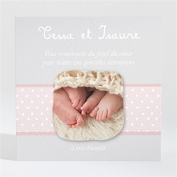 Remerciement naissance cocotte rose