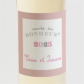 Etiquette de bouteille naissance cocotte rose