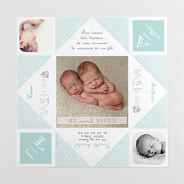 Faire-part naissance douce poésie - Vue intérieure