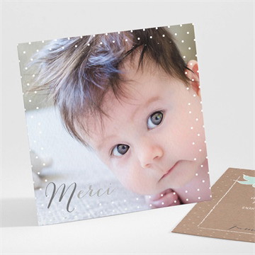 Remerciement baptême pictos rond et kraft