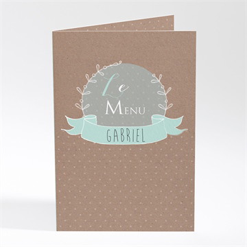 Menu baptême pictos rond et kraft