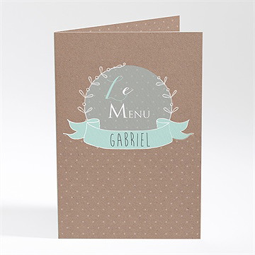 Menu baptême pictos rond et kraft