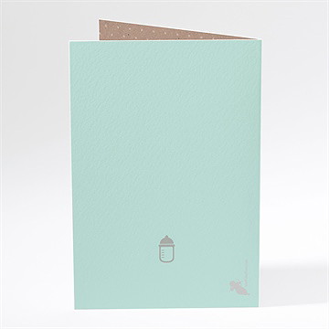 Menu baptême pictos rond et kraft - Dos du menu