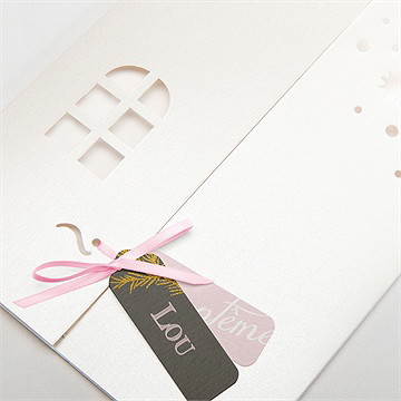 Faire-part de baptême annonce surprise - Détail de la pochette