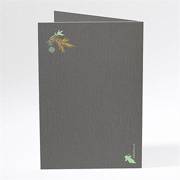 Menu baptême plumes printanières - Dos du menu