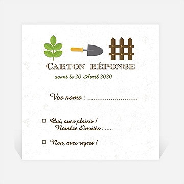 Carton réponse départ à la retraite loisirs et jardinage