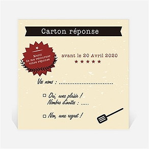 Carton réponse départ à la retraite autour d'un barbecue