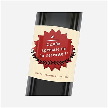 Etiquette de bouteille départ retraite autour d'un barbecue