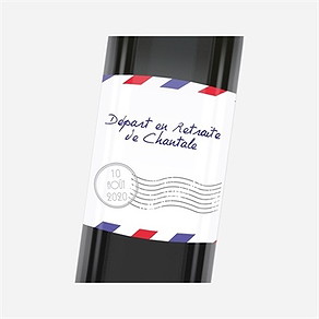 Etiquette de bouteille départ retraite décollage imminent