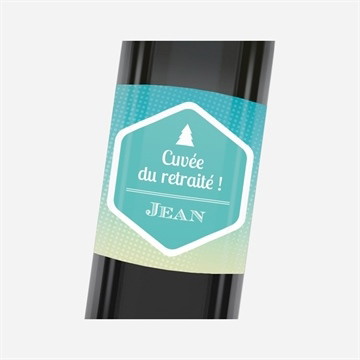 Etiquette de bouteille départ retraite profiter de la montagne