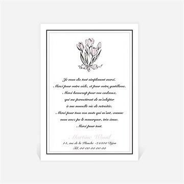 Remerciement départ à la retraite gravure sur bois - Dos de la carte