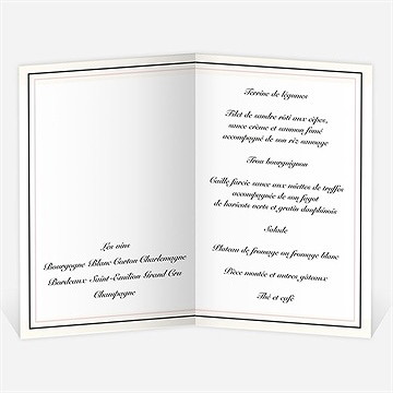 Menu départ à la retraite gravure sur bois - Menu ouvert