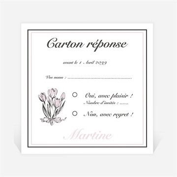 Carton réponse départ à la retraite gravure sur bois