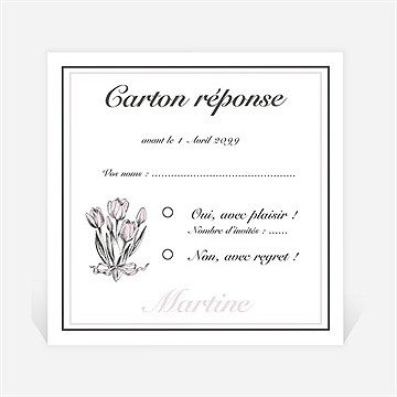 Carton réponse départ à la retraite gravure sur bois