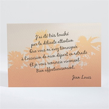 Remerciement départ à la retraite rêves de voyage - Dos du faire-part