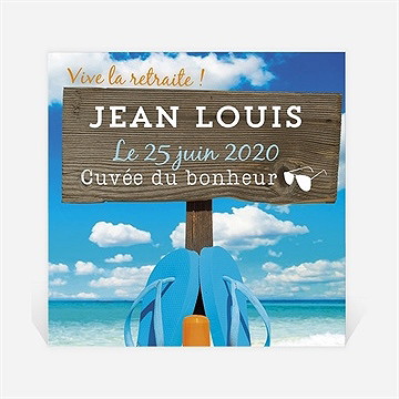 Etiquette de bouteille départ retraite rêves de voyage - Etiquette