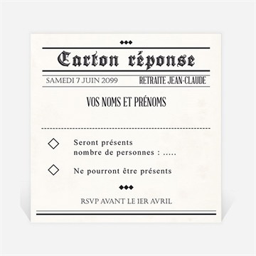 Carton réponse départ à la retraite dans les kiosques