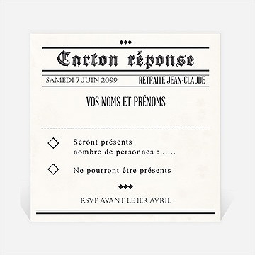 Carton réponse départ à la retraite dans les kiosques