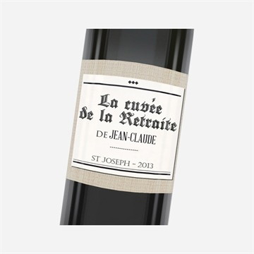 Etiquette de bouteille départ retraite dans les kiosques