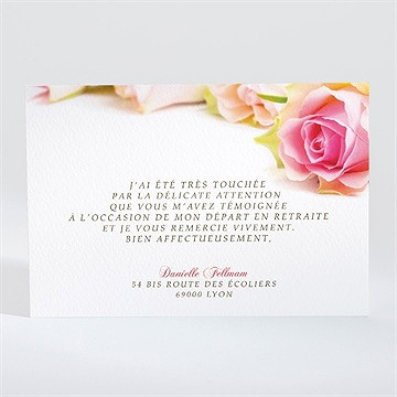 Remerciement départ à la retraite invitation florale - Dos du faire-part