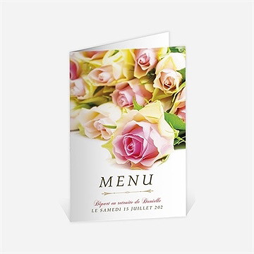 Menu départ à la retraite invitation florale