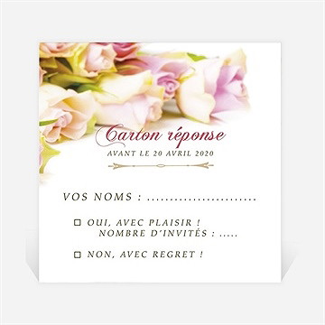 Carton réponse départ à la retraite invitation florale